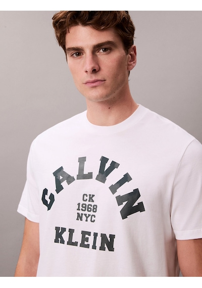 Calvin Klein Erkek T Shirt Lv04re810g Yaa Beyaz Beyaz