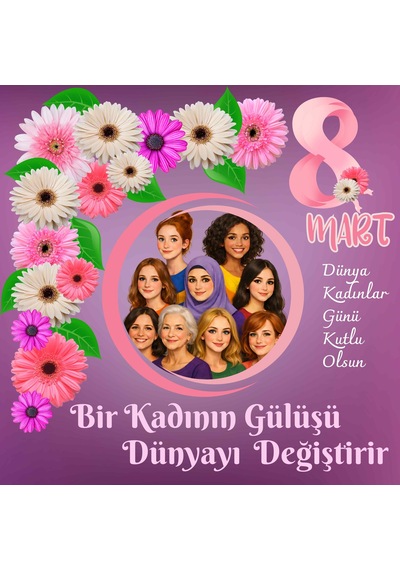 8 Mart Dünya Kadınlar Günü 02 Premium Vinil Pano 160 160 Cm Tek Parça 7