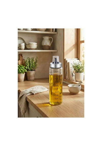 Leelahome Metal Kapaklı Ölçülü Yağdanlık, Cam, Şeffaf, 550 Ml