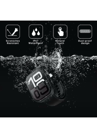 Apple Uyumlu Watch  7 8 9 10 45mm Deniz Havuz İçin Su Geçirmez Ekran Koruyuculu Kasa Koruyucu