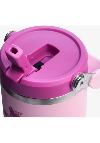 Stanley Kişiye Özel The Iceflow Flip Straw 0.89 L Pipetli Termos Özel İsimli Koyu Pembe