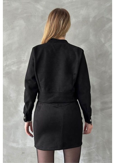 Verymoda Kadın Fermuarlı Bomber Ceket Siyah