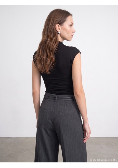 Dilvin 33211 Bra-free Büzgü Detaylı Top Siyah