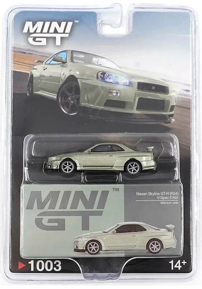 Mini Gt 1/64 Nissan Skyline Gt-r R34 V-spec Iı Nür Millenium Jade - Blister Paket