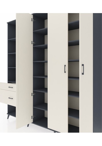 Hyperion Dolap 16 Raflı 2 Çekmeceli 3 Kapaklı 220x44x243 Antrasit-aytaşı/aytaşı Aytası/aytası Hyperion Dolap 16 Raflı 2 Çekmeceli 3 Kapaklı 220x44x243 Antrasit-aytaşı/aytaşı Aytası/aytası