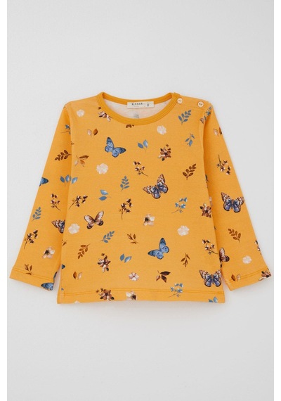 Bebeğiz Breeze Kız Bebek Pijama Takımı Bahar Temalı Kelebek Rüyası 9 Ay-3 Yaş, Sarı Sarı
