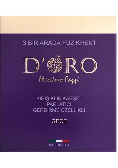 Doro Massimo Fazzi 3'ü 1 Arada Gece Yüz Bakım Kremi 50 ML