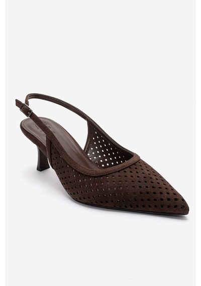 Luvishoes Uvıen Kahverengi Süet Kadın Topuklu Ayakkabı