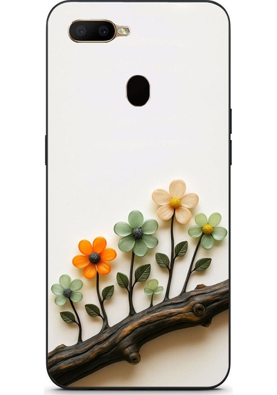 Oppo A5s Uyumlu Dalda Açan Çiçekler Baskılı Silikon Kılıf Renkli