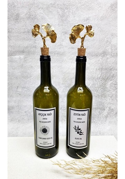 Altın Ginkgo Mantar Tıpalı 750ml Yeşil Şişe Etiketli Yağlık Yağda