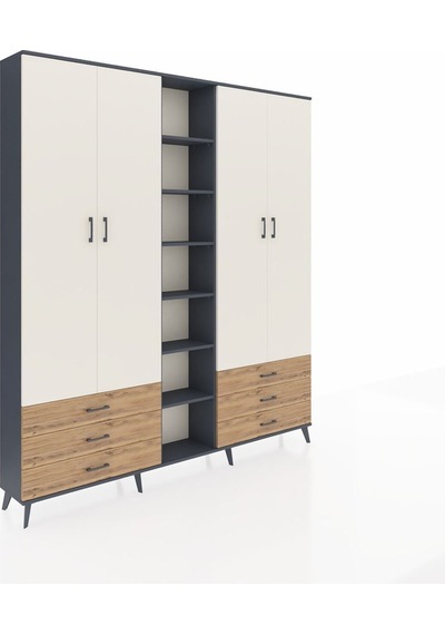 Arges Dolap 13 Raflı 6 Çekmeceli 2 Askılı 220x30x243 Antrasit-aytaşı/çam Aytası/atlas Çam Arges Dolap 13 Raflı 6 Çekmeceli 2 Askılı 220x30x243 Antrasit-aytaşı/çam Aytası/atlas Çam