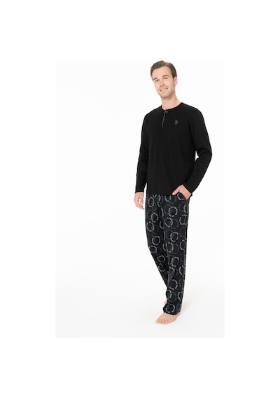 U.s. Polo Assn. Erkek Siyah Pijama Takım Siyah