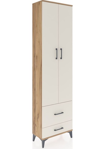 Arges Dolap 4 Raflı 2 Çekmeceli 2 Kapaklı 60x30x221 Çam-aytaşı Atlas Çam