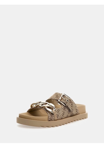 Guess Fatema 4g Logolu Kadın Terlik Fl6ft2fal03 Bej