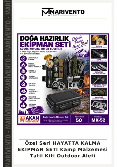 Özel Seri Hayatta Kalma Ekipman Seti Kamp Malzemesi Tatil Kiti Outdoor Aleti Çok Renkli