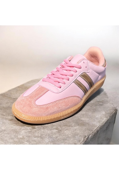 Kadın Spor Ayakkabı Pembe Sneaker Bağcıklı Günlük Rahat Kaymaz Taban Şık Tasarım