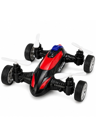 Mini Drone Tasarımlı Oyuncak Araba 10x10 Cm, 4 Pervaneli Eğlenceli Araç 3+ Yaş Siyah