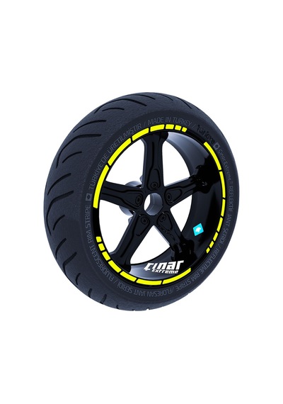 Floresan Sarı Moto GP Stili Jant Şeridi Sticker Çınar Extreme