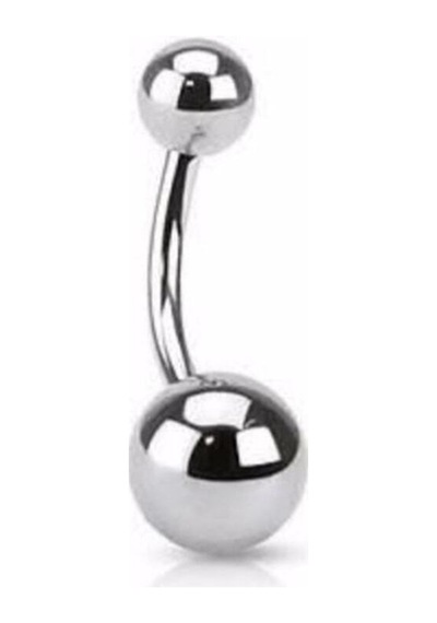 Piercing Göbek Sade Toplu 10 Mm Cerrahi Çelik 316l Gümüş