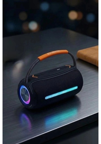 Özel Seri Torima Booms Box 360 Siyah Bluetooth Hoparlör Plaj Işıklı Parti