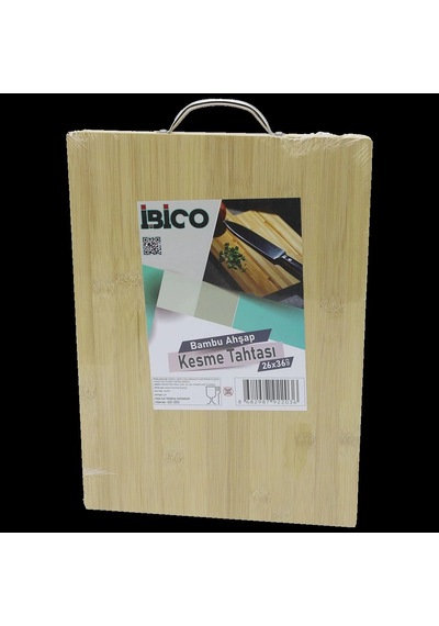Hubrendy Tedarik Metal Kulplu Bambu Kesme Tahtası 26x36x1.7 Cm Diğer