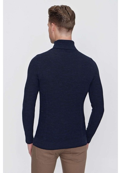 Efor Tr 847 Slim Fit Lacivert Klasik Triko Lacivert