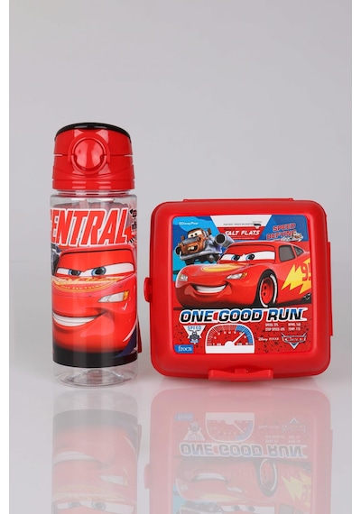 Lisanslı Cars Trıtan Matara 500 Ml Ve 2 Katlı Beslenme Kabı/lunch Box Seti Altın