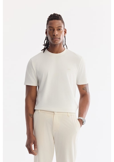 Avva Erkek Kırık Beyaz Yanı Lastikli Kırışmaz Teknik Kumaş Slim Fit Chino Pantolon A61y3077