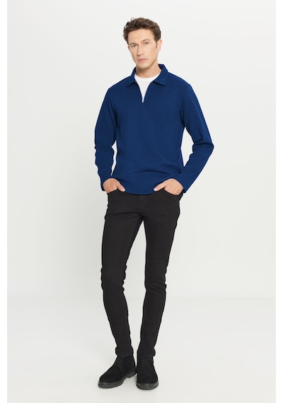 Ac&Co / Altınyıldız Classics Erkek Lacı Pamuklu Standart Fit Normal Kesim Polo Yaka Sweatshirt