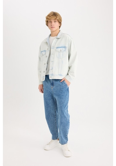 Defacto %100 Pamuk Oversize Geniş Kalıp Jean Ceket E0836ax25spnm63 Mavi-nm63