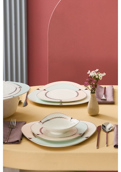 Karaca  Fine Pearl Extra Abraca 62 Parça 12 Kişilik Yemek Takımı Gold