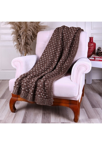 Betires Home Ta14011 Örgü Koltuk Şalı Moka