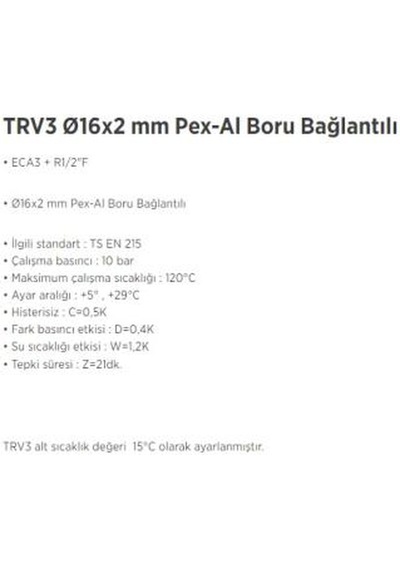 E.C.A Köşe Termostatik Radyatör Valfi Pex 1/2 Trv3 602120549