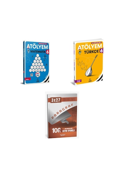 2027 Arı 6 Sınıf Atölyem Matematik Matemito Güncel + Türkçe Türkçemino Soru + Anla Kazan Paragraf Deneme 3'lü Set
