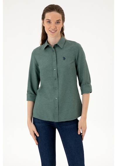 U.S. Polo Assn. Kadın Koyu Yeşil Uzun Kollu Basic Gömlek 50316711-VR079 U.S. Polo Assn. Kadın Koyu Yeşil Uzun Kollu Basic Gömlek 50316711-VR079