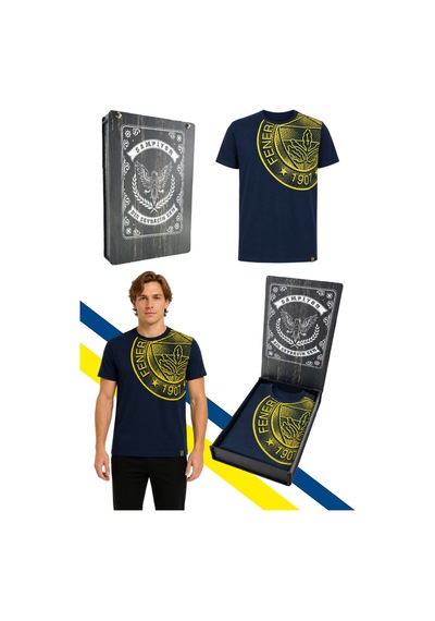 Fenerium Fenerbahçe Erkek Trıbun Halftone Logolu Tshırt Lazer Kutu Lacivert