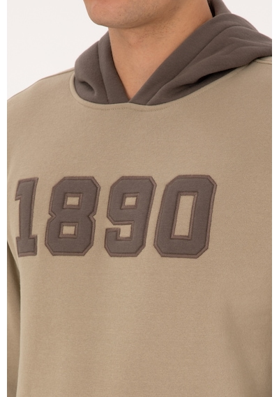 U.S. Polo Assn. Erkek Regular Fit Kapüşonlu Şardonlu Açık Haki Sweatshirt 50316359-VR183