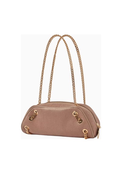 Stella Mccartney Falabella Zincir Detaylı Bej, Shaggy Deer Vegan Bowling Omuz Çantası