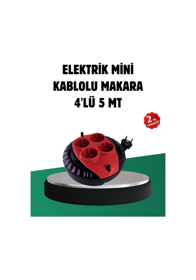 Türkiye Üretimi 5 Metre 4 Prizli Kablolu Makara 1 - 3 M