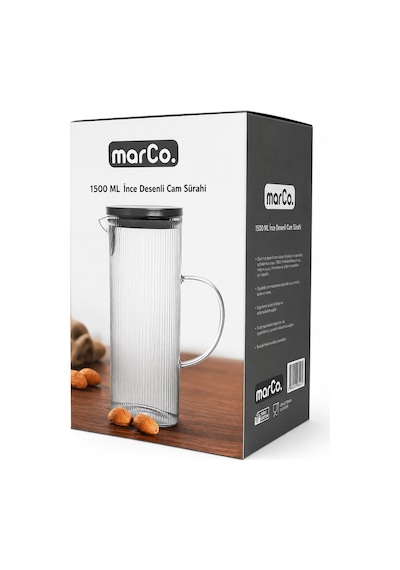 Marco İnce Desenli Cam Sürahi 1500 Ml 2 Li