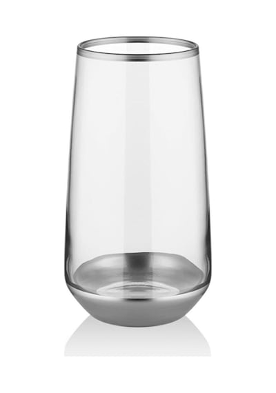 The Mia Glm0010 Glam Su Bardağı Uzun 6 Parça Gümüş