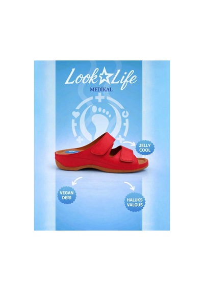 Look Life Kadın Kırmızı Jelly Cool Halluks Valgus Ortopedik Terlik - Anneler Günü Hediyesi Look Life Kadın Kırmızı Jelly Cool Halluks Valgus Ortopedik Terlik - Anneler Günü Hediyesi