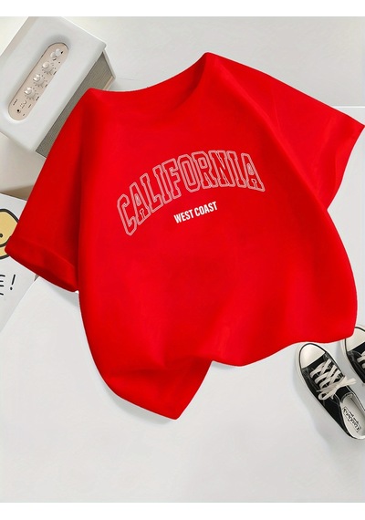 Uyguntarz Çocuk California Baskılıtasarım Tshirt Kırmızı