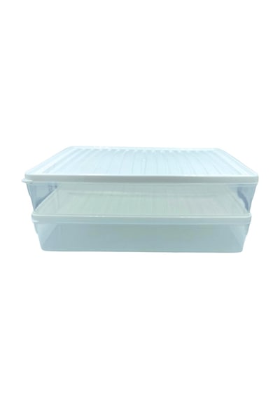 Bigmate 2'li Şeffaf Saklama Kabı 2x2,5 Lt Bgmt2225 Mikrodalga Buzdolabı Ve Dondurucu Uyumlu Düzenleyici Beyaz