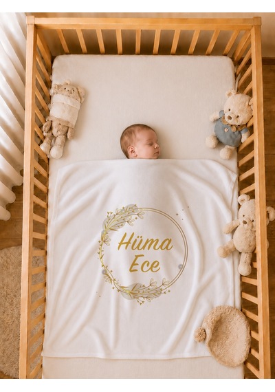 Pia Baby Kız Bebek 4 Parça Tulum Seti %100 Pamuk İsim Baskılı Kişiye Özel Hastane Çıkışı Battaniyeli 1066btyx Ekru