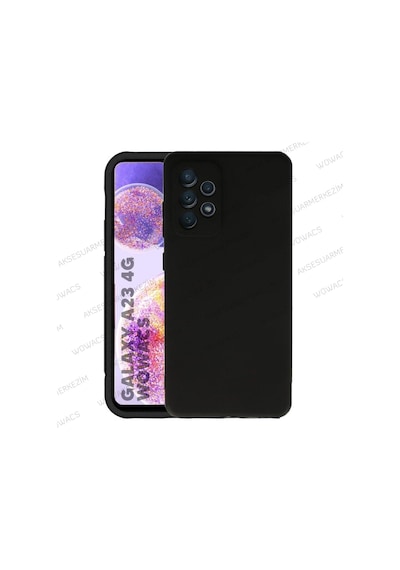 Samsung Galaxy Uyumlu A23 4g Kılıf Esnek Silikon Tam Koruma Siyah Kılıf Siyah