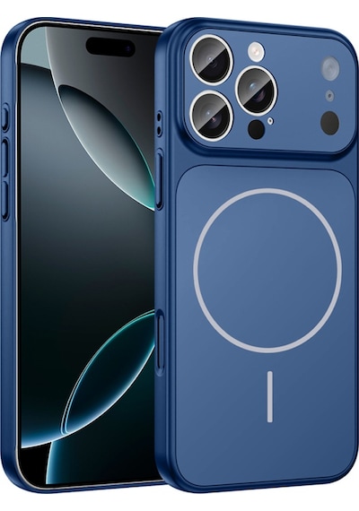 Apple Uyumlu iPhone 15 Pro Max Kılıf M-safe Şarj Özellikli Kamera Korumalı Kapak Ryc / Formen Mavi