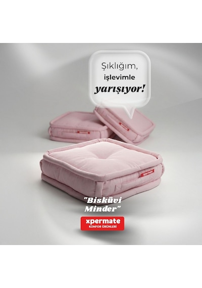 Xpermate Bisküvi Minder Petek Önü Fransız 45x45x14 Pembe