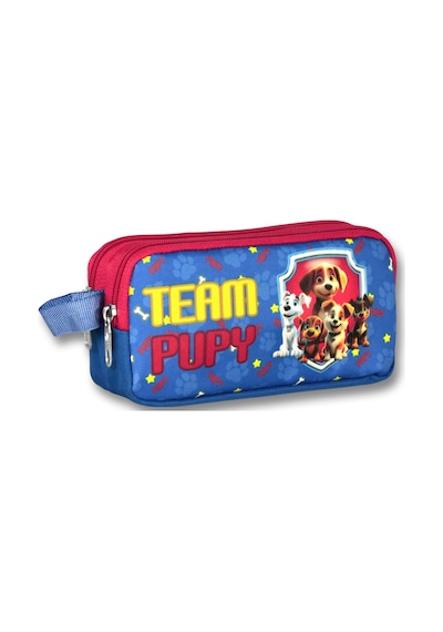 Ümit Çanta Cennec İki Bölmeli Team Puppy Kalemlik - Erkek Çocuk - Mavi-kırmızı