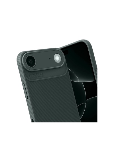 Apple Uyumlu iPhone 17 Air Kılıf Focus Carbon Silikon Kapak Koyu Yeşil